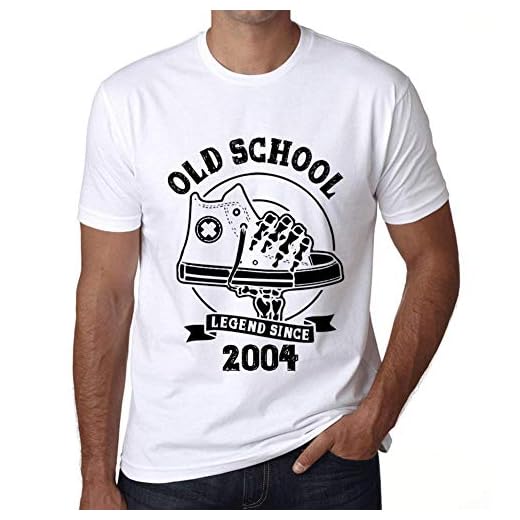 Hombre Camiseta Leyenda De La Vieja Escuela Desde 2004 – Old School Legend Since 2004 – 2004 Regalo Original Cumpleaños 19 Años Vintage Blanco XL
