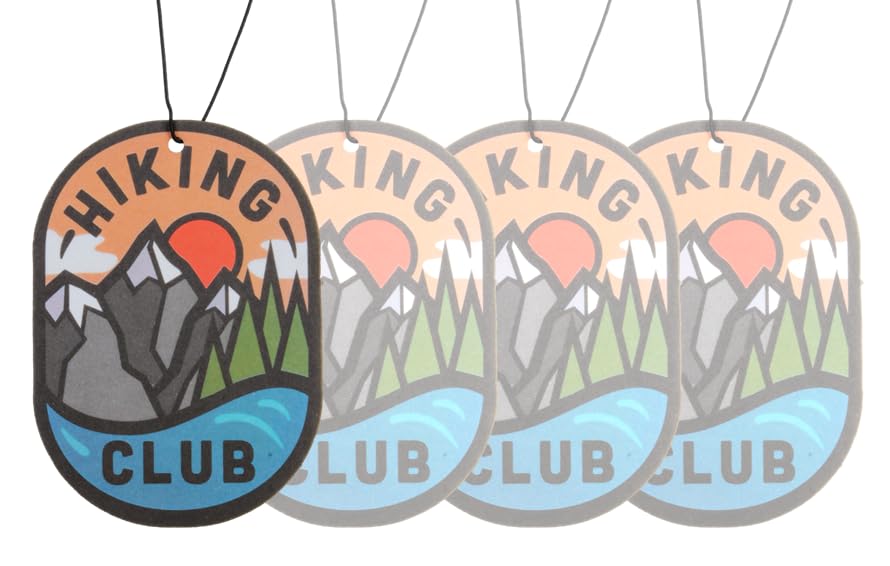 Image of Outdoor Adventure Car Air Freshener 4 Pack Scented With Premium Oils By Fresh Fresheners (Hiking Club)
