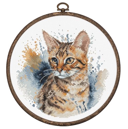 Kit de broderie au point de croix Luca-S Le chat du Bengale BC210