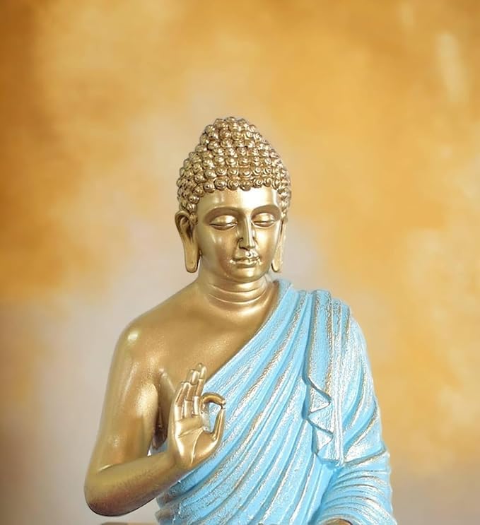 Image of Swarn House Decor's Beautiful Sitting Buddha Idol Statue for Home & Garden - Big Size 2 Feet (Dinamic Black Matte)
