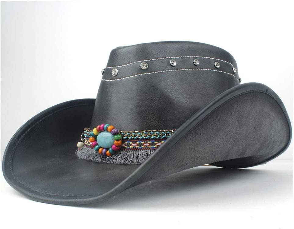 Cappello Outback in Pelle di Alta qualità per Uomini e Donne Cappello da Cowboy a Tesa Larga e Durevole Cappello Jazz Artigianale con Cintura di Sudore