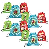 Fun Express Science Party Drawstring Backpacks (12 Pieces) Party Favor Bags, Science Camp Accessories, Science Party Supplies For Kids
