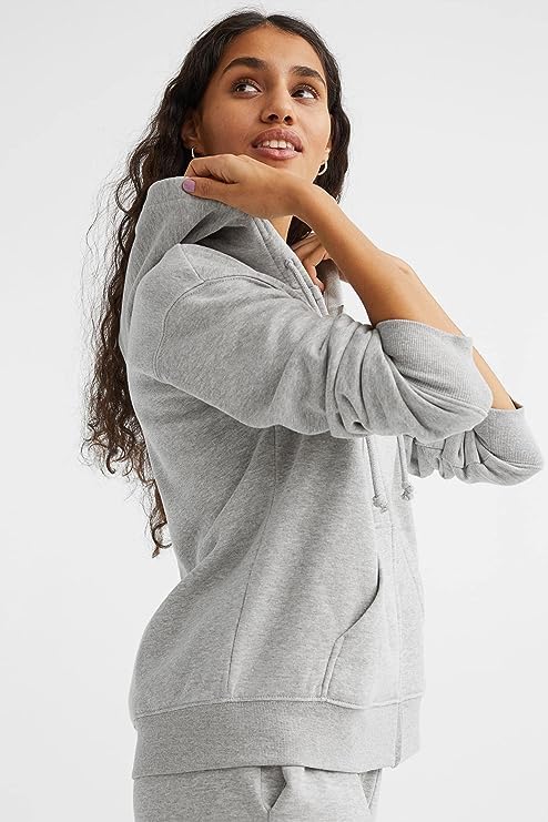 Image of Women's Hoodie for Casual Winter Wear Cotton Warm Zipper Jacket Hooded Neck Hoody