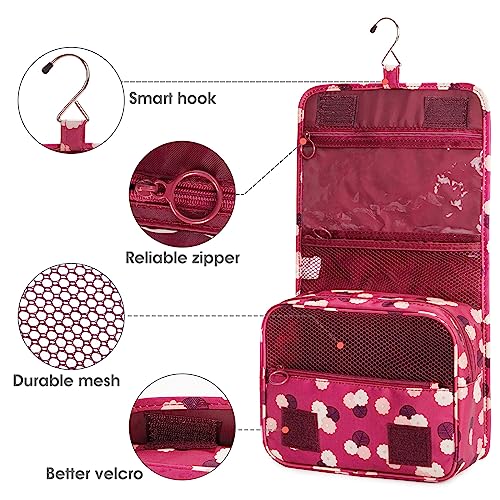 Image of Hanging Travel Toiletry Bag Cosmetic Make up Organizer for Women and Men Waterproof (Red)
