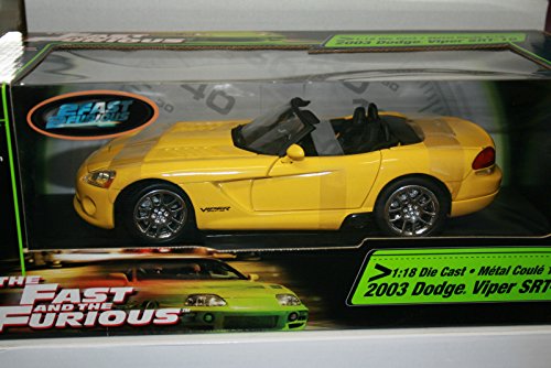 2003 Dodge Viper SRT-10 Convertible in Yellow Diecast 1:18 Scale From 