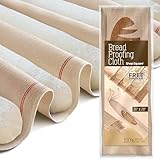 Professional Bakers Couche Extra Large 35' x 26' Heavy Duty Canvas Weight Linen Proofing Cloth - 100% Natural Flax Linen - with Bonus Storage Bag