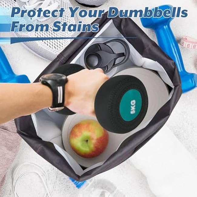 Cosmos 4 Pcs Neoprene Dumbbell Head Ends Protector Cover Wrap - Hand Weight Stretchy Ends Cover Barbell Wrap Sleeve Compatible with DOHL Neoprene Coated Dumbbell 7-15 LBS