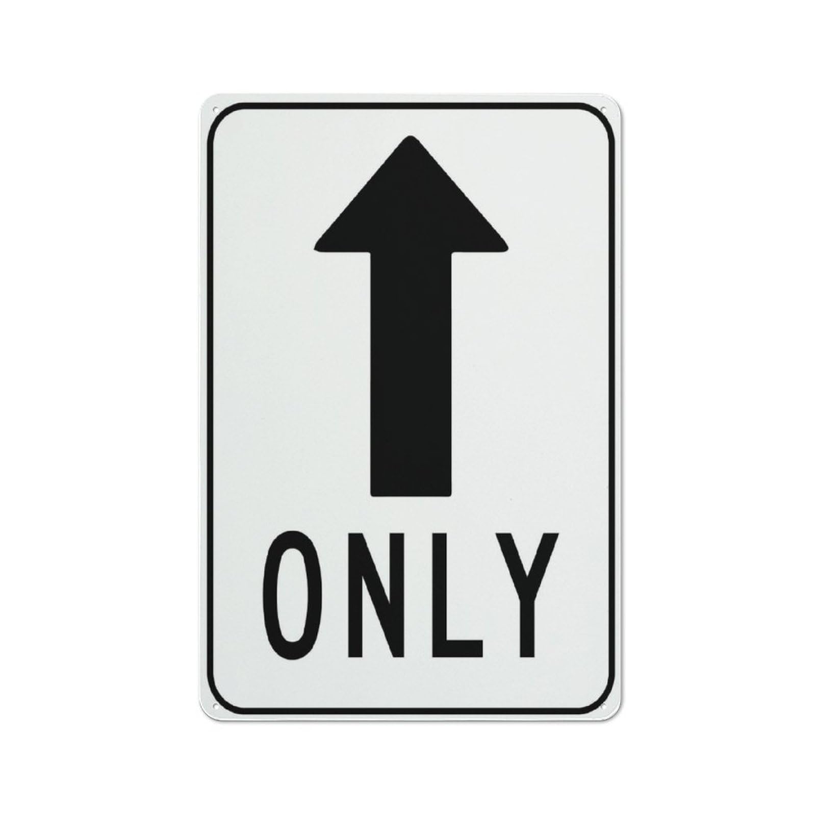 Straight Ahead Only Sign, 8x12 Inch Metal Aluminum, Pre-Drilled Holes for Easy Mounting, Indoor/Outdoor Use for Fence, Door, Gate