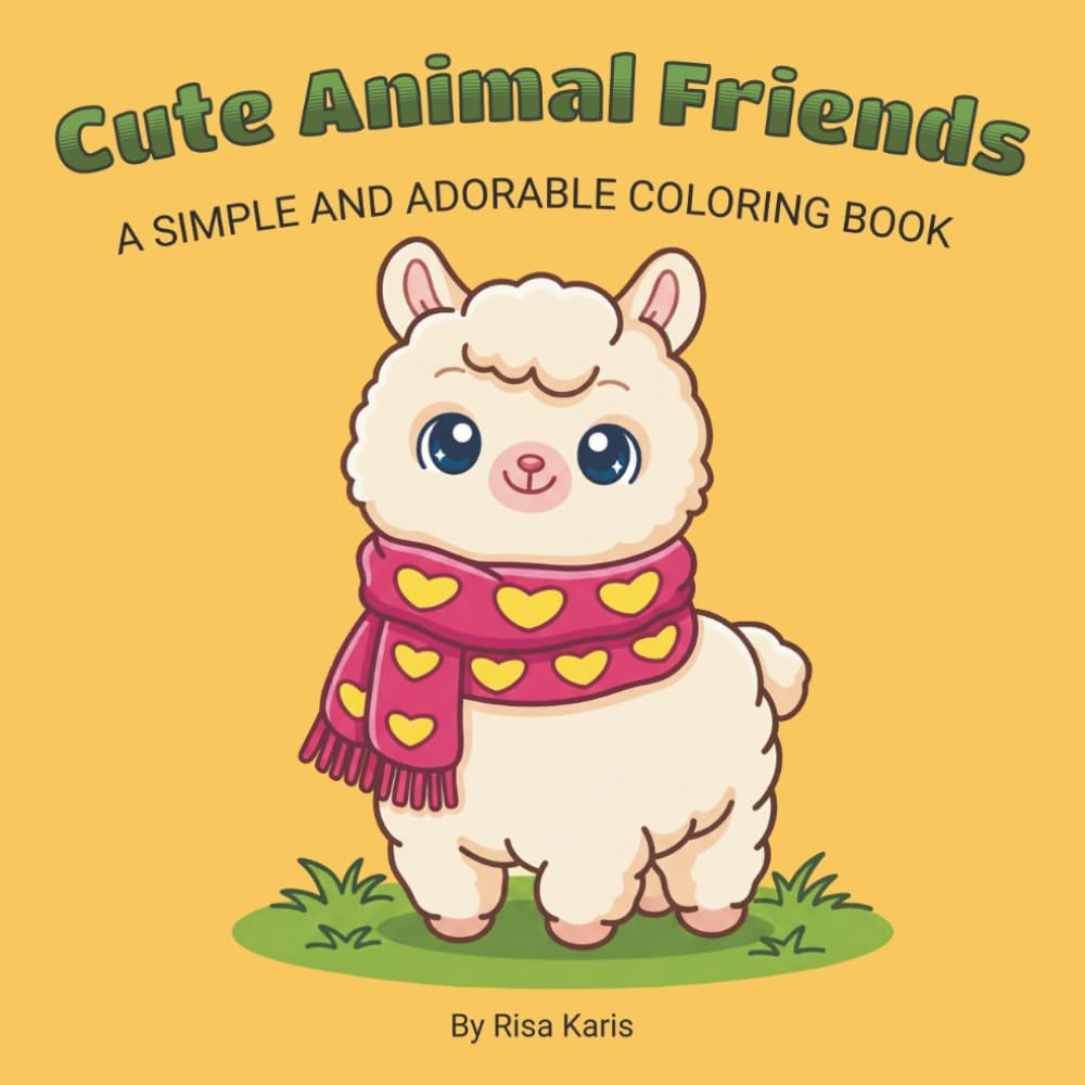 Cute Animal Friends: A Simple and Adorable Coloring Book
