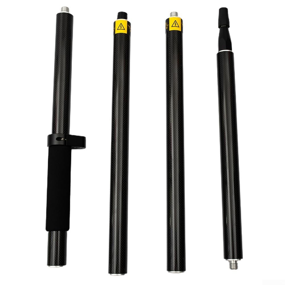 Survey Pole Canne à mesurer GPS GNSS en fibre de carbone 1,8 m pour cartographie et positionnement, filetage 5/8, design léger à 4 sections avec 32 mm de diamètre