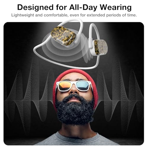 Image of Purity Air Open Ear Headphones - True Air Conduction Wireless Bluetooth Open Ear Earbuds with Dual Mic for iPhone /Android - Secured Long Wearing Comfort, Sports Sweat Resistant (DTCE165)