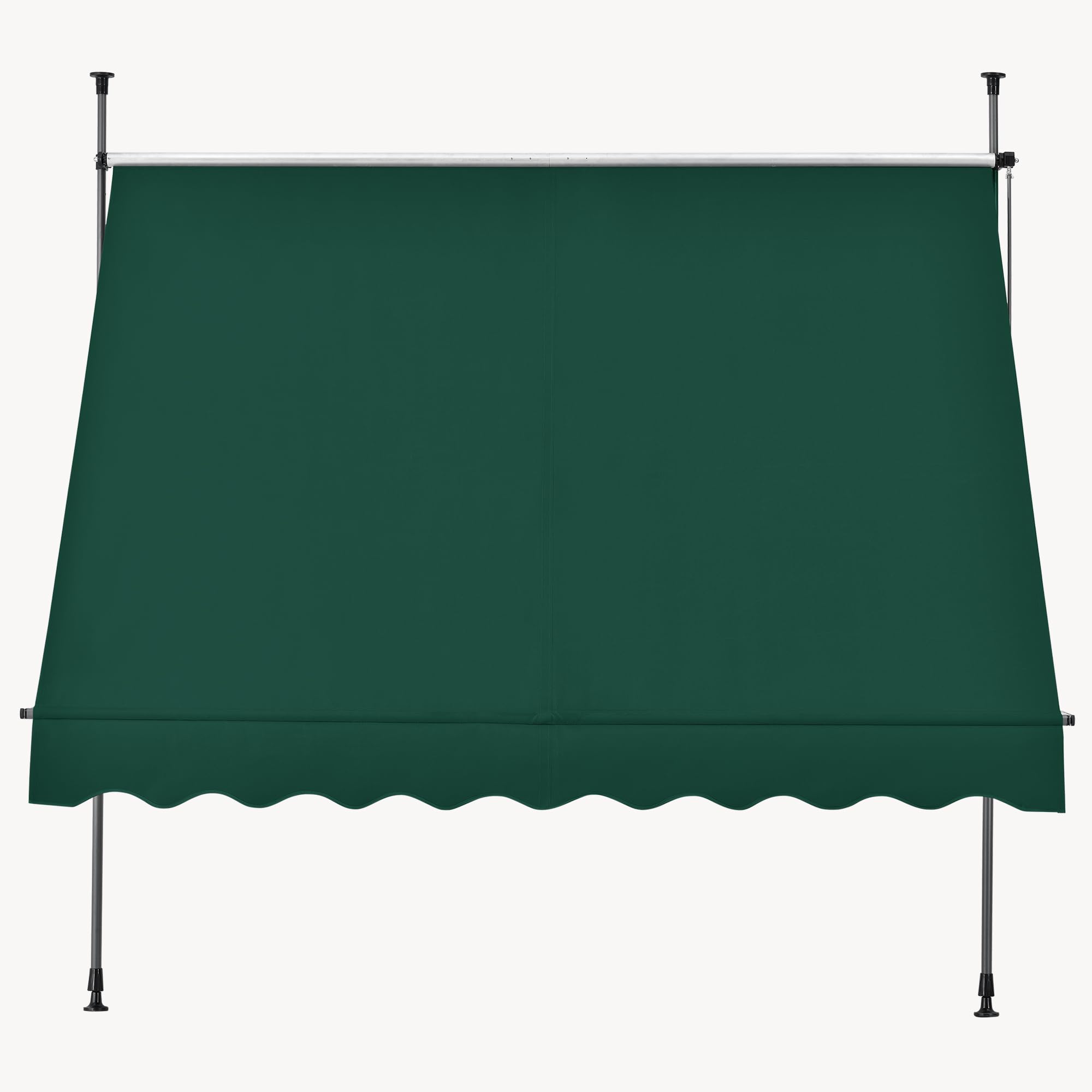 pro.tec Markiza z mocowaniem zaciskowym, bez wiercenia, balkonowa, ochrona przed słońcem, ciemnozielona, 400 x 120 x 200-300 cm
