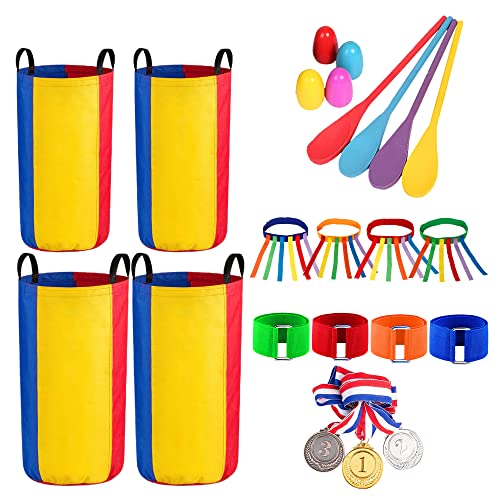 Outdoor Party Games Potato Sack Race Bags For Kids Adults/ 3 Legged Race Games/Egg And Spoon Race/Catch Tail Game For Yard Lawn Games Easter Field Day Family Reunion Carnival Outside Activities #TOP13