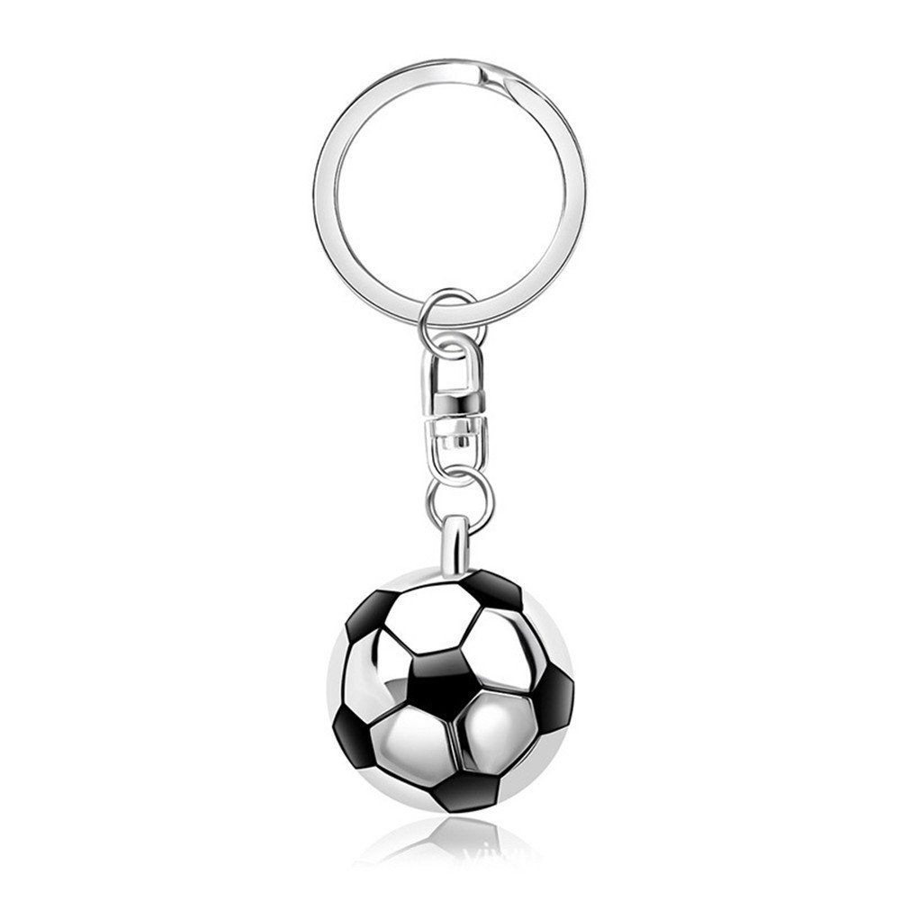MagicW Metal Football Keyrings Sport Ball and Racket Keychain Birthday Christmas Gift