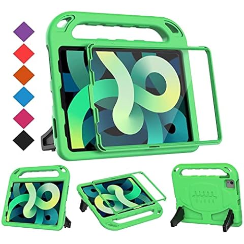 BMOUO Kids Case for iPad Air 5th Generation 2022/iPad Air 4th Generation 2020/Pro 11, iPad Air 5/4 Case, Built in Screen Protector,Shockproof Handle Stand Case for iPad Air 5th/4th Gen 10.9”, Green Cover