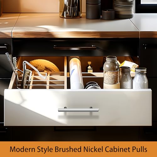 Image of Probrico 3.5 Inch Polished Chrome Cabinet Handles 15 Pack, 90mm Hole Centers T Bar Drawer Dresser Handle Pulls, Stainless Steel Modern Kitchen Cabinet Hardware