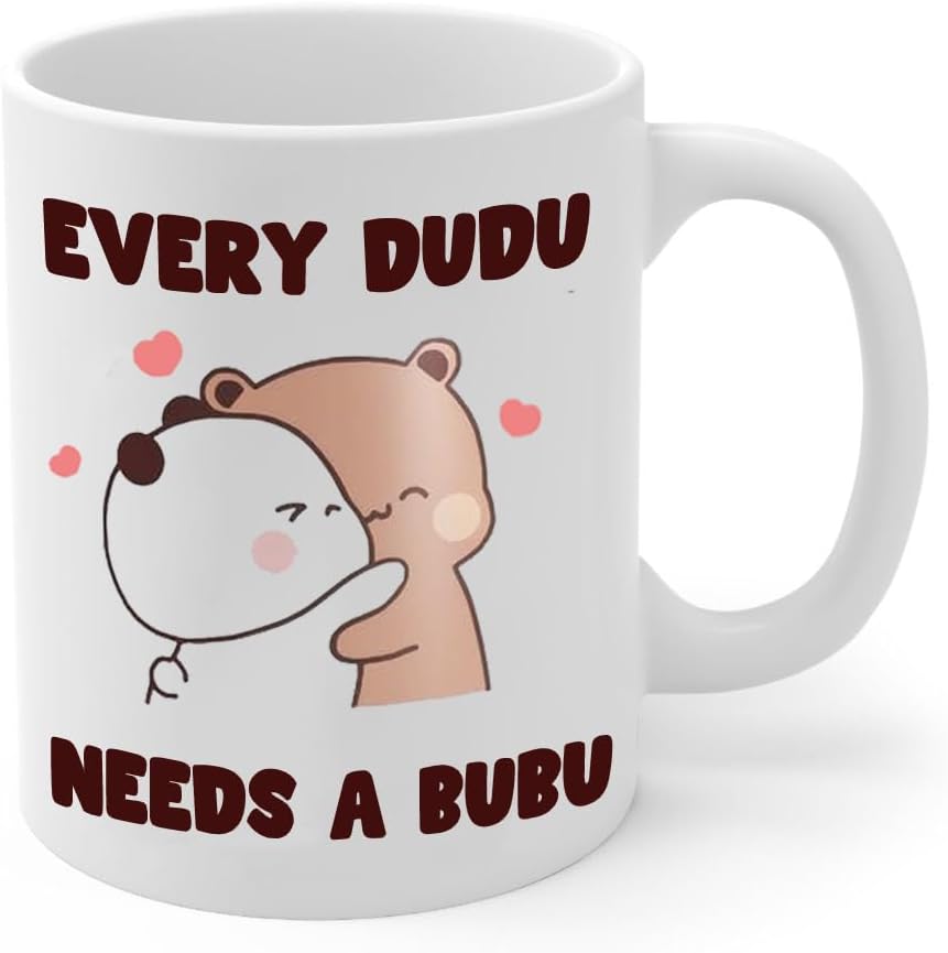 Personalized Every Dudu Needs a Bubuu 15ozMug – Cute Bear Hug Coffee Cup with Hearts – Kawaii Panda & Pet Design – Funny Gift for Boyfriend, Girlfriend, or Best Friend – Dishwasher & Microwave Safe - Image 7