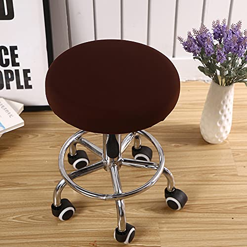 Anwuchen Stool Covers Round,4 Pieces Stretch Round Bar Stool Covers Soft Bar Stool Seat Covers Washable Stool Cushion Covers Elastic Bar Chair Covers For 13-18 Inch Wooden Metal Round Chair(Coffee) #TOP1