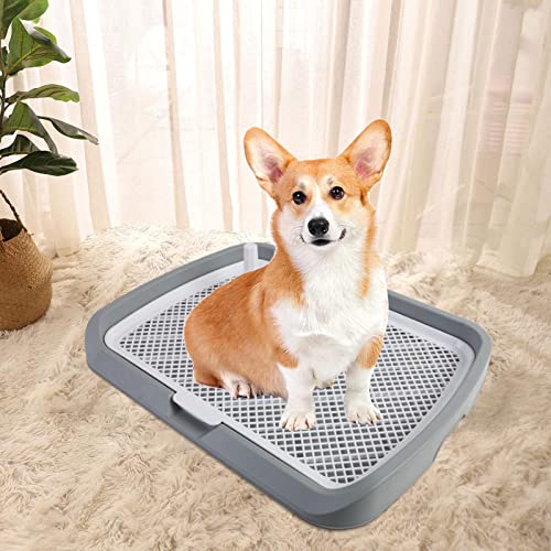 LOVIVER Gitter-Hunde-Trainings-Toiletten-Toiletten-Welpen-Trainings-Tablett Hält Pfoten und Böden sauber 25,6 x 20 Zoll groß, bequem für kleine und, Dunkelgrau
