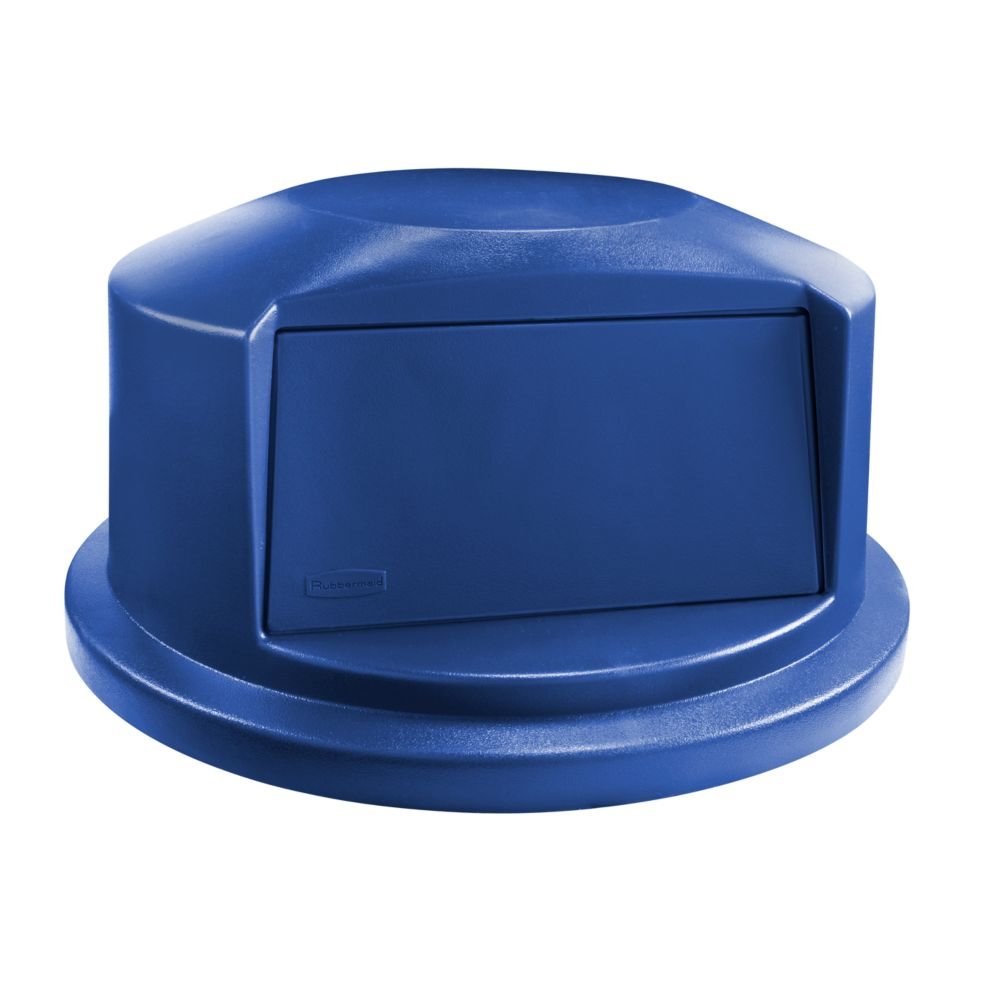 Rubbermaid Commercial Heavy-Duty BRUTE Dome Swing Top Door Lid for 32 Gallon Waste/Utility Containers, Plastic, Blue (1829398)