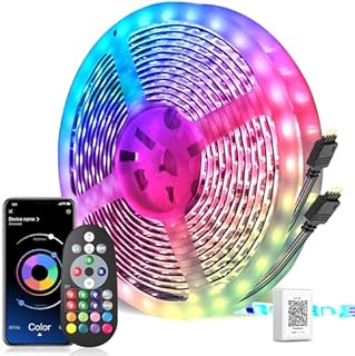 Mexllex Taśma LED 30m, wielokolorowa taśma LED Bluetooth RGB, pilot aplikacji, zsynchronizowana z rytmem muzyki, taśma LED do pokoi, wesela, imprez, kuchni