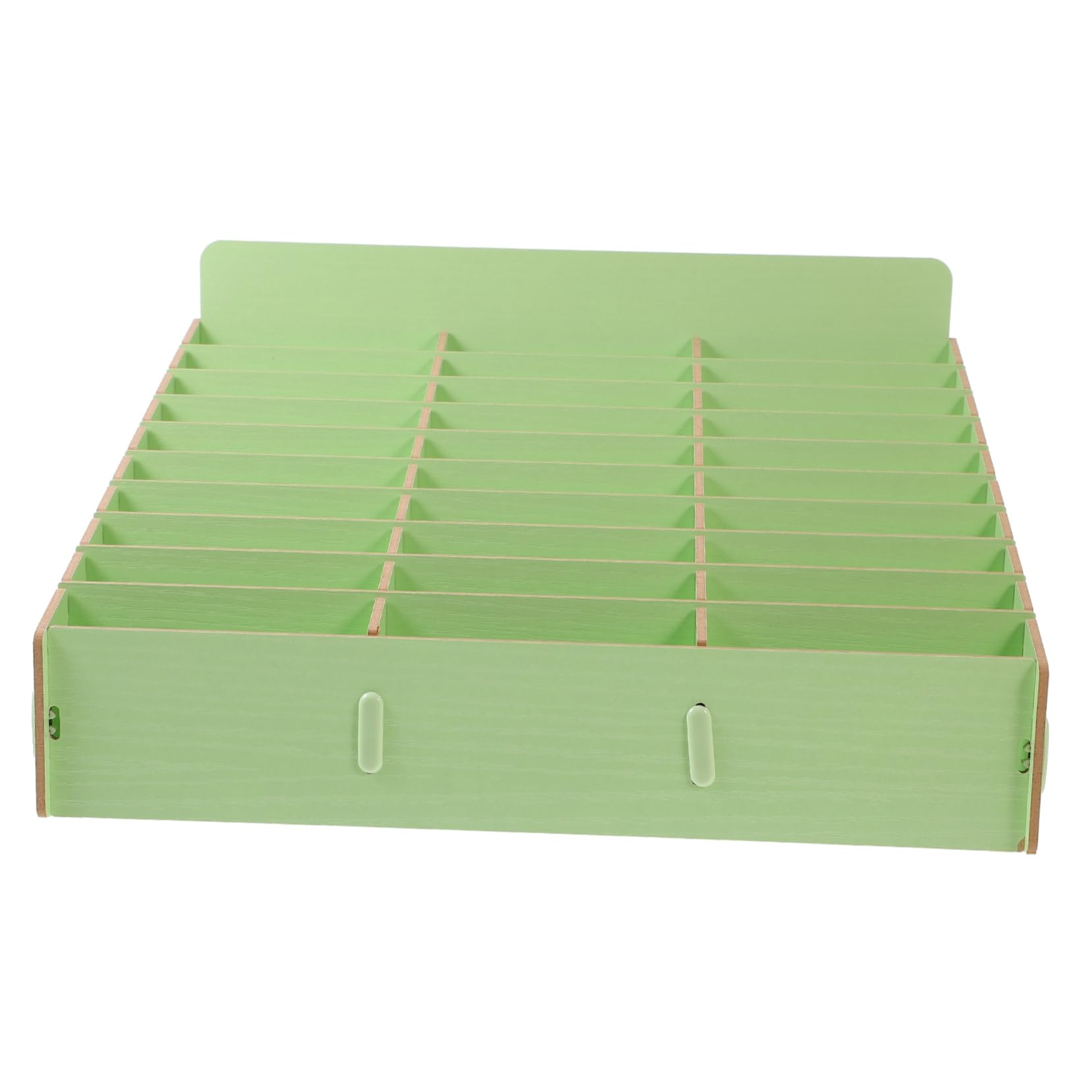 DOITOOL Caja de Almacenamiento de Teléfono Múltiples Rejillas de Madera | Organizador de Escritorio para Móvil, Compartimentos Divisores, Verde, Uso en Hogar y Mesa