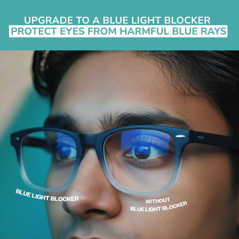 Image of SPECSMAKERS Single Vision Prescription Eyeglasses, Custom Order, Unisex, Large Size, TR90 Material, Above Average Durable Frame, Full Rim Rectangular Design,Frame Model No IPA1619