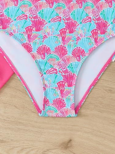 Image of SEGT Girl's 3 Piece Striped Bikini Swimwear Cute Swimsuits Bathing Suit High Waisted with Cover Up Beach Skirt