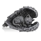 MOAZIFI Katze Engel Gedenkstein 11.5 x 8cm Grabstein Haustier Denkmal – Grab Marker, Tribut Statue als Gartendeko Polyresin Gedenkstatue zur Erinnerung an Katzenfigur Andenken (Hochwertige)