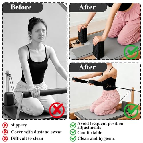 Non-Slip Pilates Reformer Mat Cover,0.8mm Thick Pilate Reformer Machine Cover Mat Towel,Pilates Mats for Reformer,Fleece Exercise Matfor Pilate Training Yoga 39" x 24" (Grey) by JHJEWH - Image 6