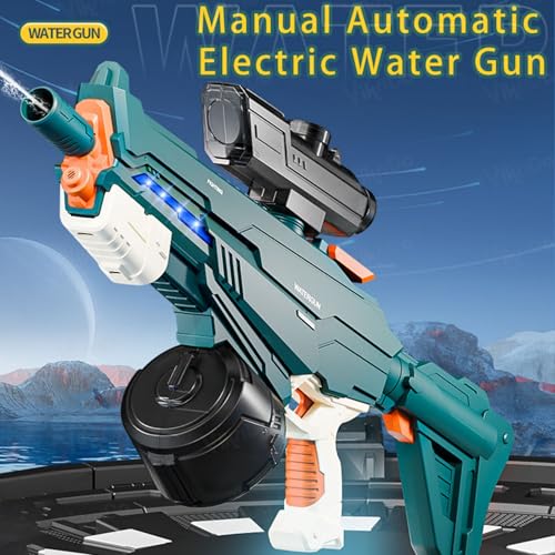 Image of VikriDA Jumbo Size (70 * 34 cms) Electric Water Gun for Kids Adults, Automatic Electric pichkari with Light, Auto Absorb Water, Large Capacity, Long Range, Water Gun for Holi - Multicolor
