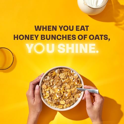 Image of Honey Bunches of Oats Honey Roasted Breakfast Cereal with Oats and Granola Clusters, Low Fat made with Whole Grain Cereal, 12 oz Box.