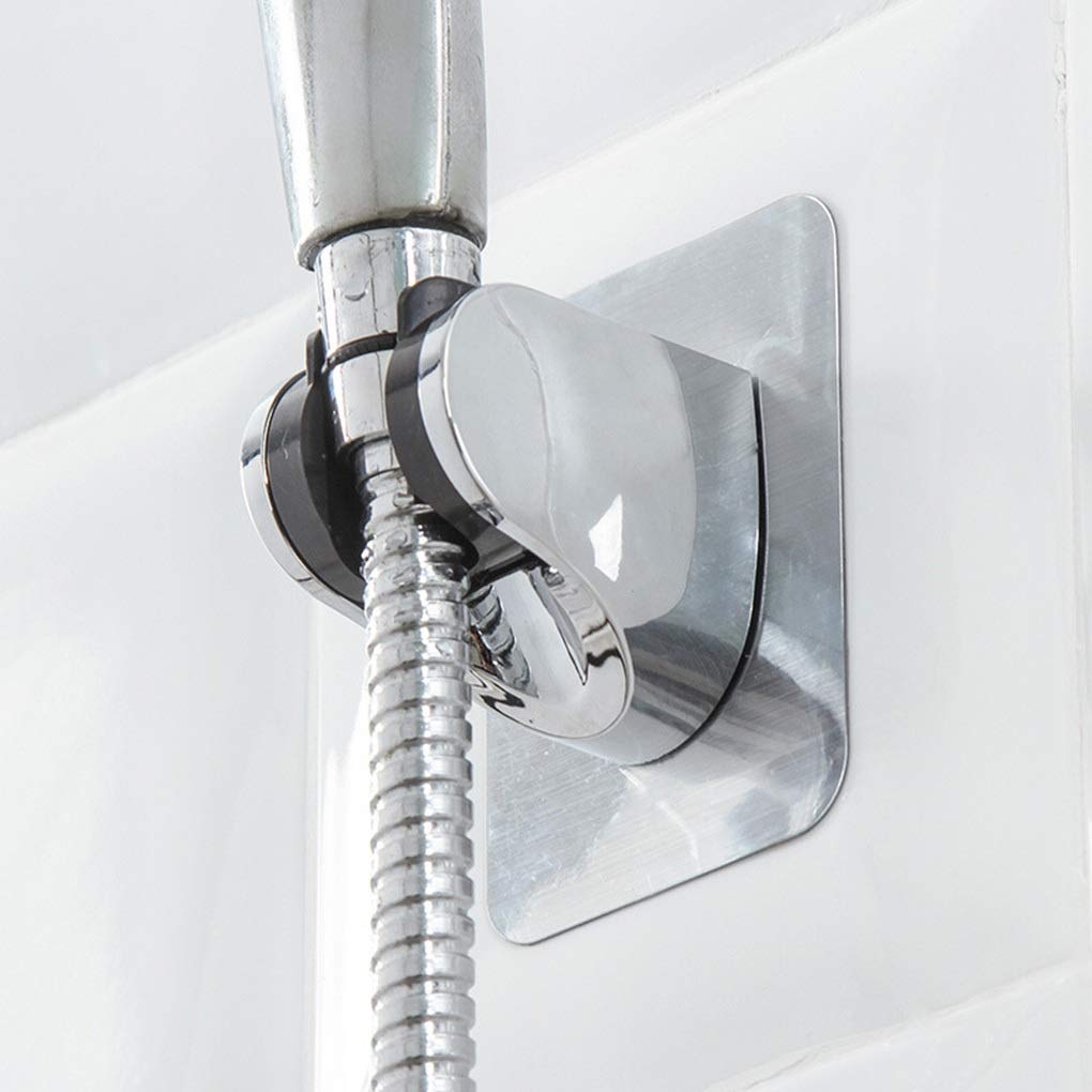 Soporte para cabezal de ducha ajustable Autoadhesivo Pedido de mano Sin cabeza de ducha Rack Punch-Free Chrome Baño Montaje de pared Soporte de pared