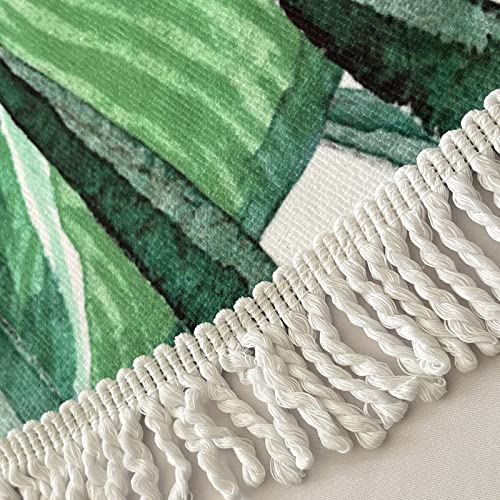 Icosamro Leaf Beach Towel Round Oversized Microfiber, Monstera Palm Tree Tropical Leaves Circle Beach Blanket Pool Bay Bathroom Decor For Women Men Kids Boys Girls, 59 Inches, Green #TOP3