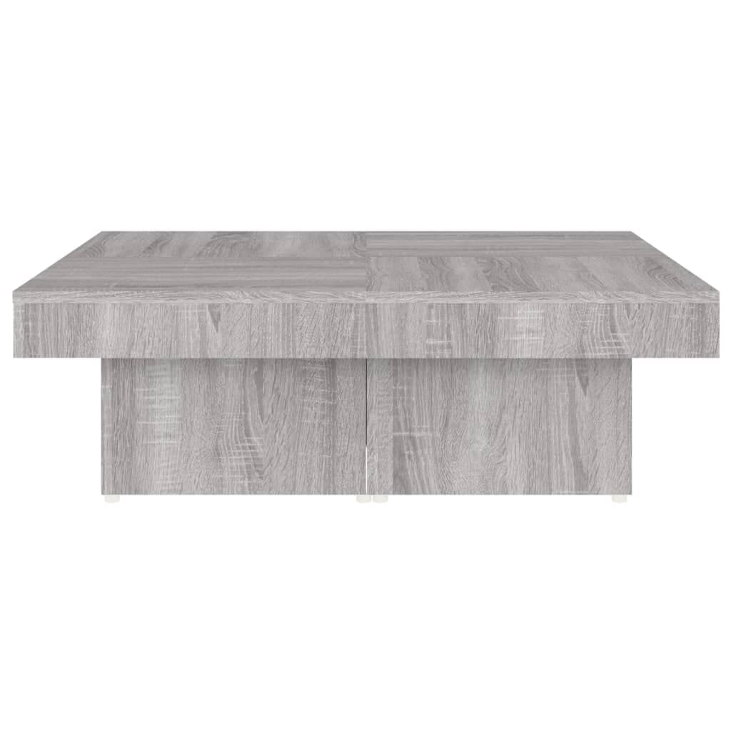 Homgoday Tavolino da caffè Sonoma grigio, 90 x 90 x 28 cm, in legno ingegnerizzato, tavolino da tè per soggiorno, sala d'accoglienza degli ospiti, camera da letto e mobili da ufficio