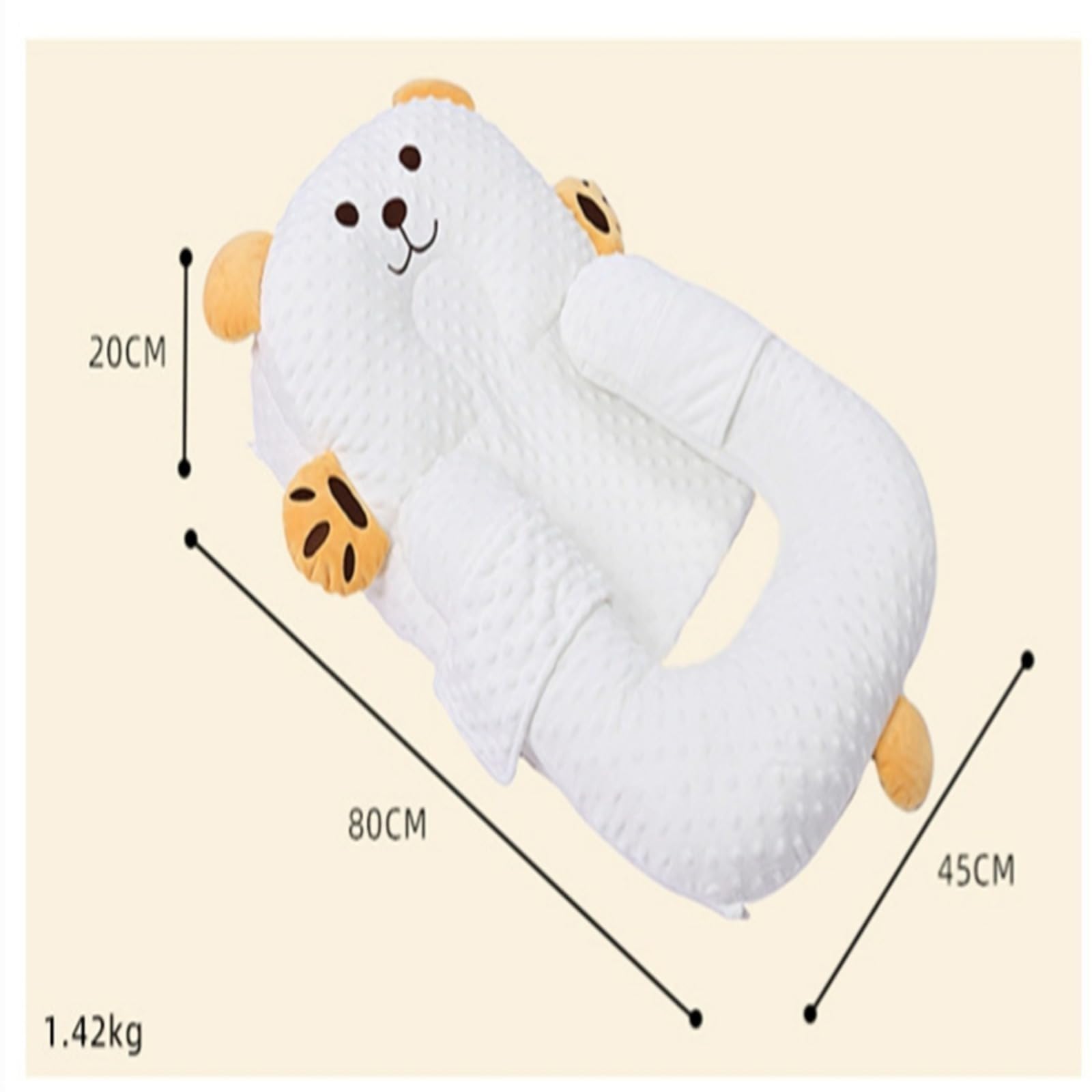 Ergonomisches abnehmbares Stillkissen – Anti-Reflux & Spuckschutz für Neugeborene, Unterstützung beim Flaschen-/Brustfüttern, antibakteriell & atmungsaktiv, Komfort für Baby