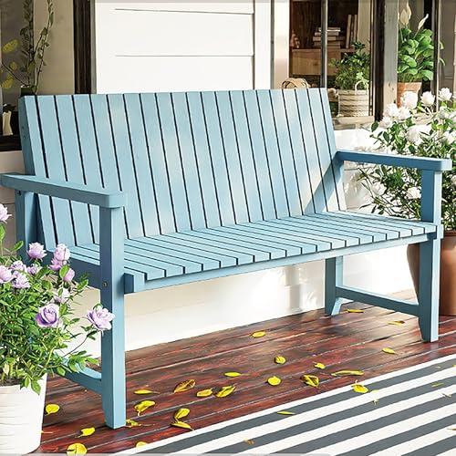 Banc de jardin toutes saisons blanc idéal pour porche et cour