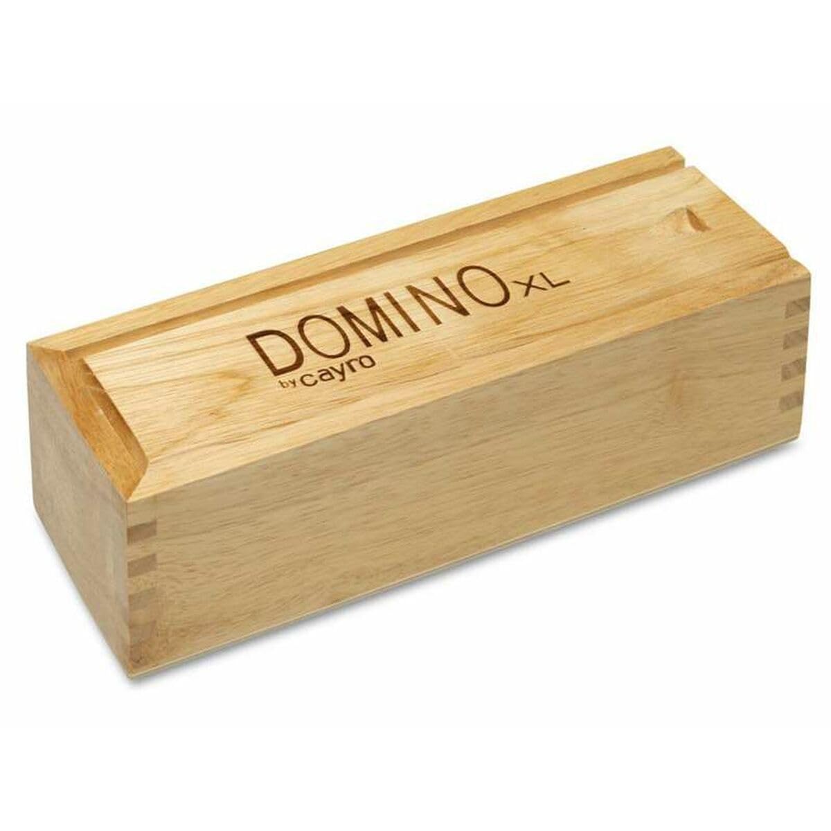 Cayro - XXL Domino - + 6 lat - gra planszowa dla dzieci i dorosłych - duże płytki - klasyczna gra w domino - z drewnianym pudełkiem do przechowywania płytek - od 2 do 4 graczy