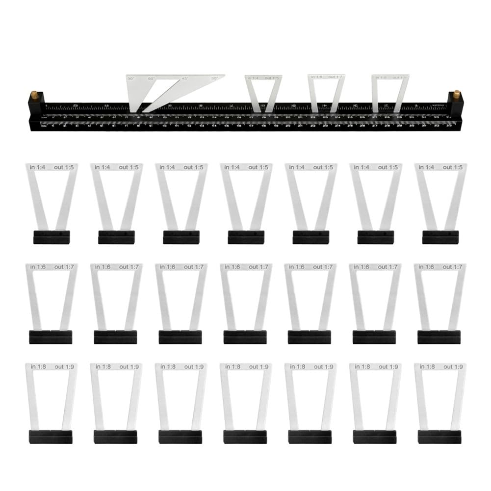 IJSDNVJNDX Adjustable Aluminum Alloy Dovetail Marking Tool Set(28Pcs) for Woodworking, Multifunctional