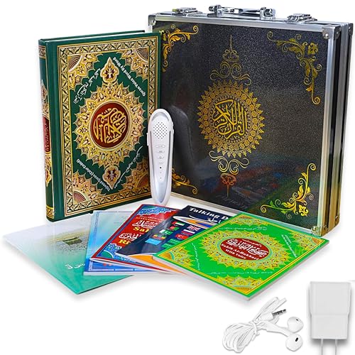 SGM M9L Quran Pen, Digital Pen Talking Reader Rechargeable Quran Book Read Pen with Multilingual 25 Reciters, Aluminium Box Packaging, Muslims Gift Ramadan Gift - 8GB