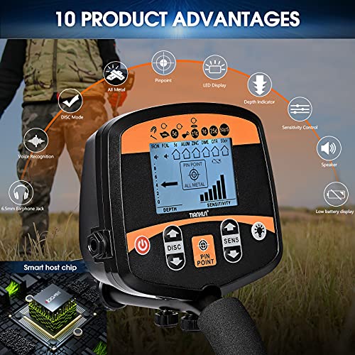 HOOMYA Professionele metaaldetector, 33 cm grote waterdichte zoekspoel voor diepere detectie, detector met hoge… - Image 3