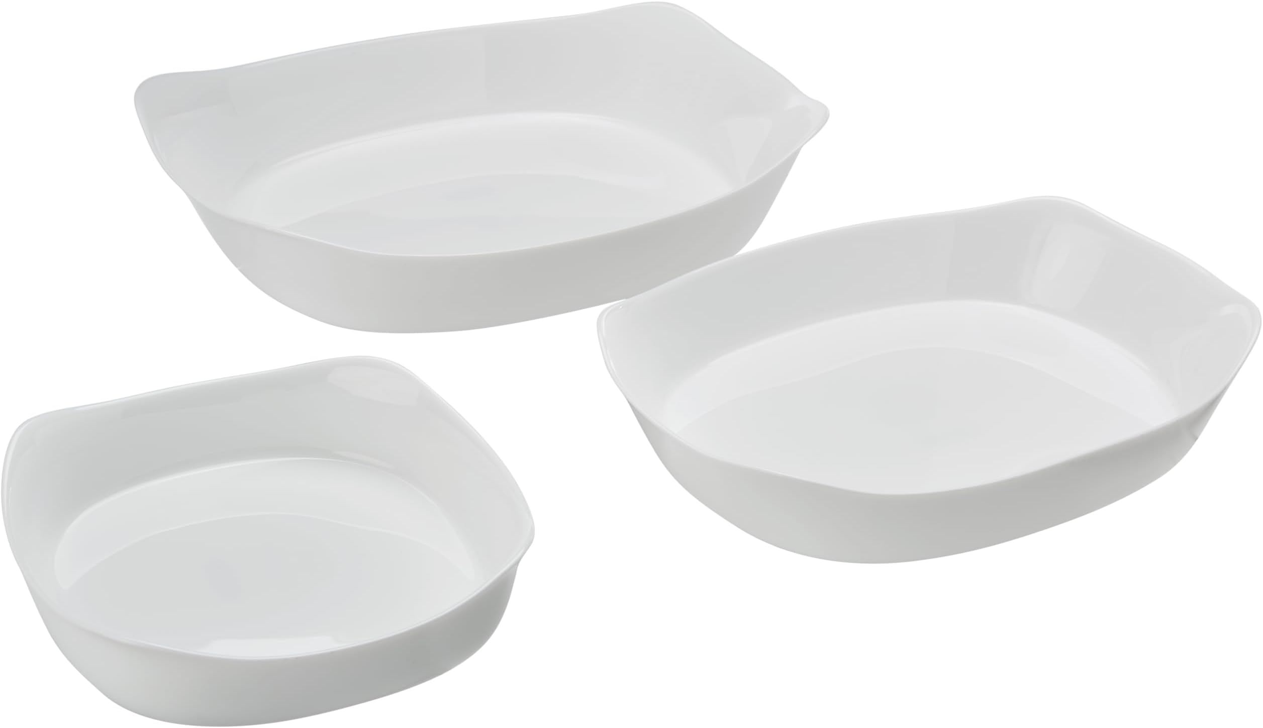 Rubbermaid DuraLite Glass Bakeware, 3 Pack, White