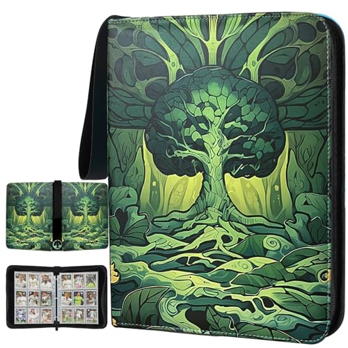 Image of Card Binder for MTG /TCG,9 Pocket Trading Card Binder for YGO /PTCG,Holds 720 Cards,Collector Card Album for Standard Game Cards,Toys Gifts(Green)