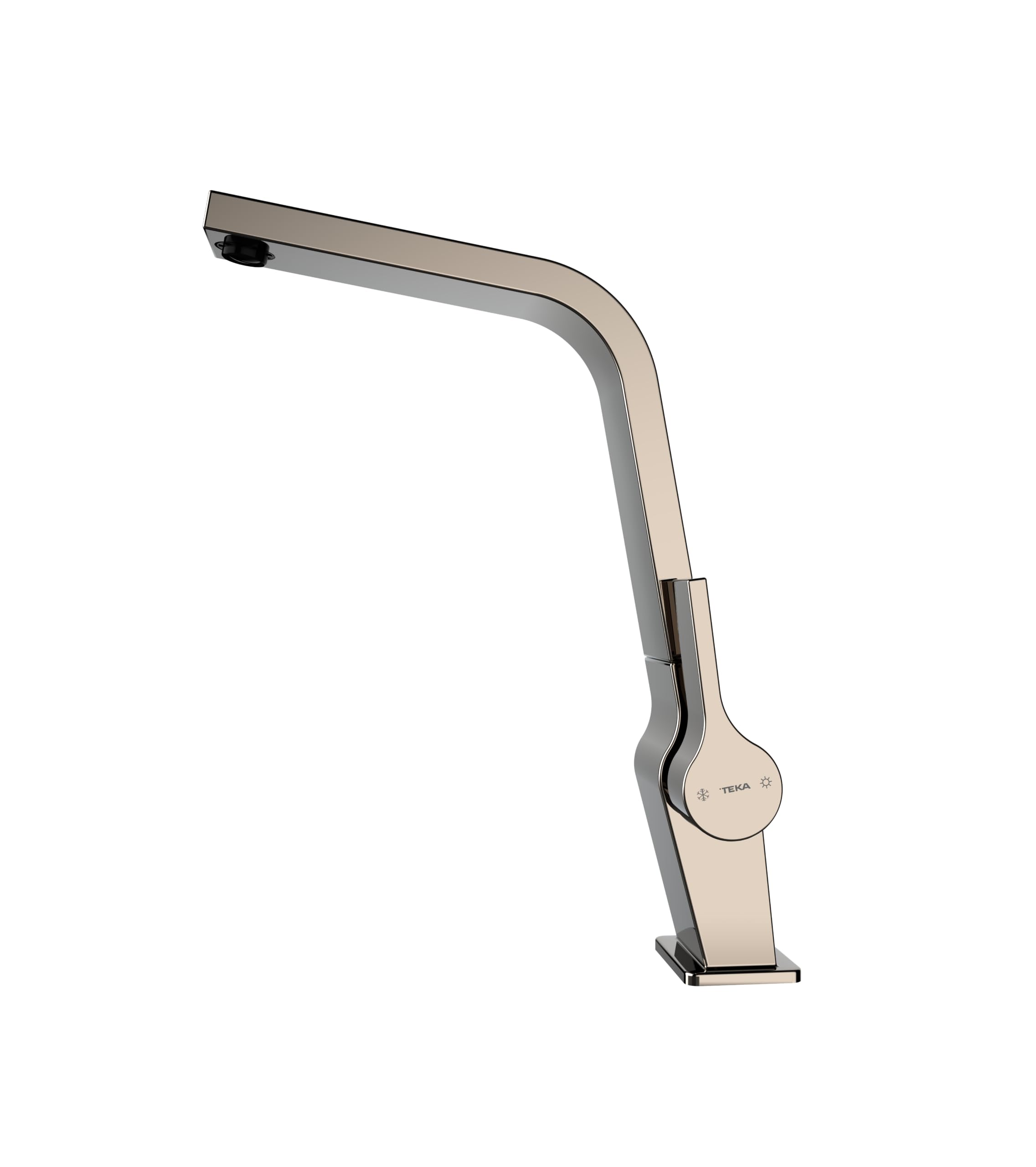 TEKA Grifo Cocina Monomando, Caño Alto Giratorio, Aireador Anticalcáreo, Superficie PVD, Latiguillos Flexibles 3/8” y 1/2”, Metallic Edition ICC 915 Titanium