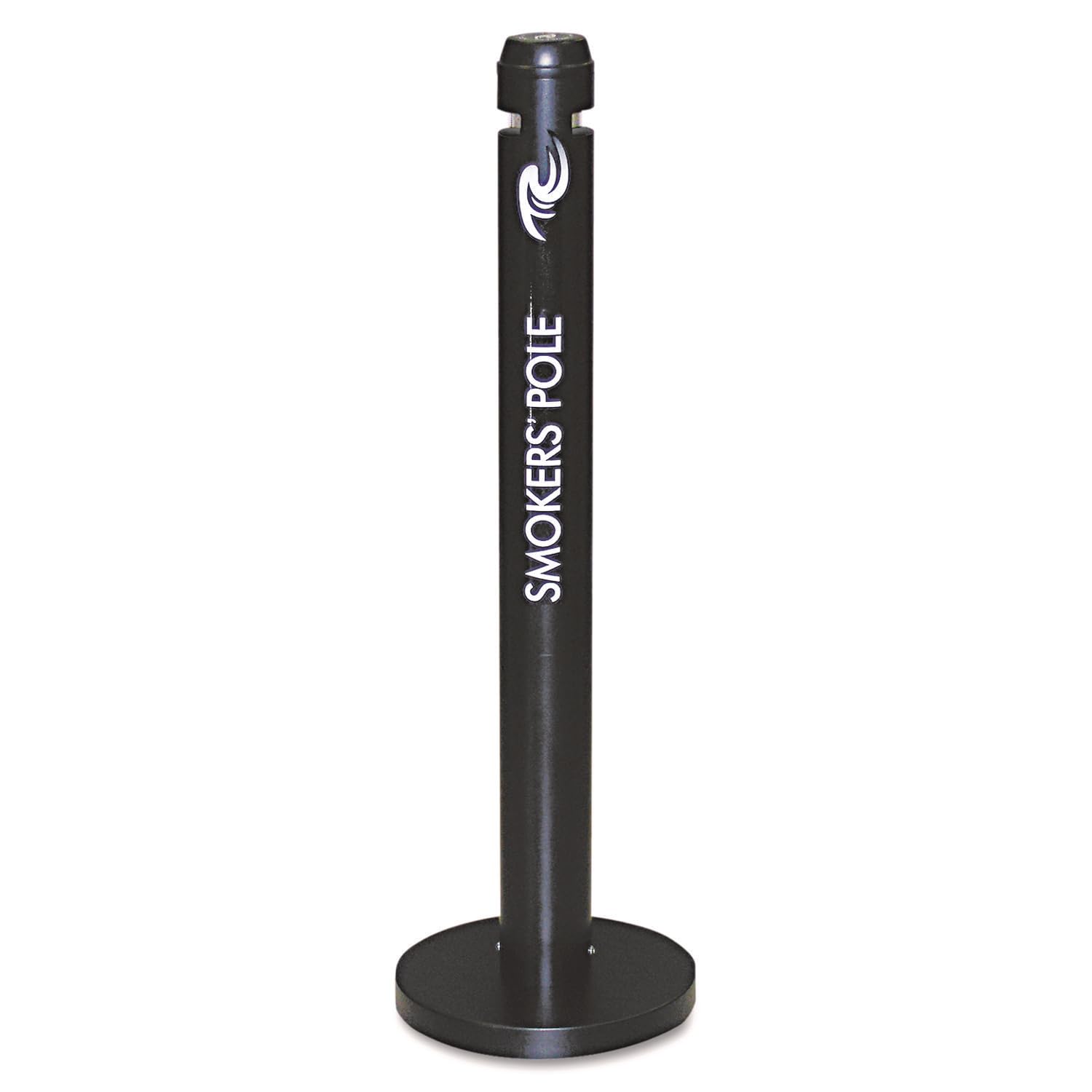 Rubbermaid Commercial Products Smokers' Pole | Outdoor Cigarette Powder Coated Aluminium Ashtray Bin | 104 cm, Black
