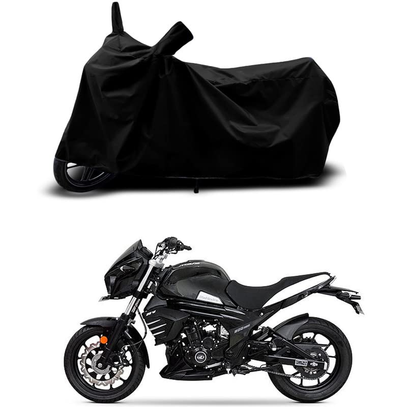 Image of 100% Scratchproof /UV-Rays /Heat Protection /Birds Dropping /Water Resistant /Dust Proof /Waterproof /Full Bike Scooty Two Wheeler Body Cover Compatible for Mojo 300 Pearl All Varients[Black]