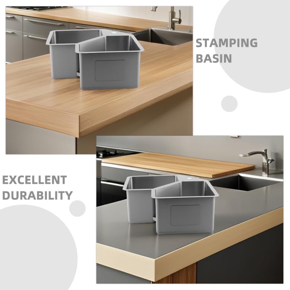 Healifty Stainless Steel Corner Kitchen Sink: Undermount Corner Butterfly Kitchen Sink Double Bowl Top Mount Universal for Laundry Restaurant Bathroom Outdoor Indoor Garage