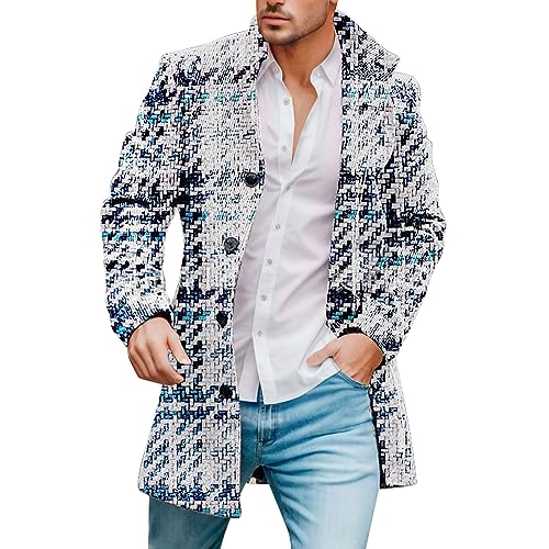 Gabardina para hombre abrigo de negocios Color sólido rompevientos Elegante Corte Ajustado Chaqueta Parka Cálido Informal Suelto con Bolsillos