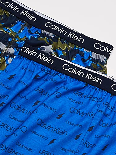 Calvin Klein Boys Sleepwear T-Shirt & Pj Shorts & Pajama Pant Sleep Set, Ck Camo/Lightening, M #TOP2