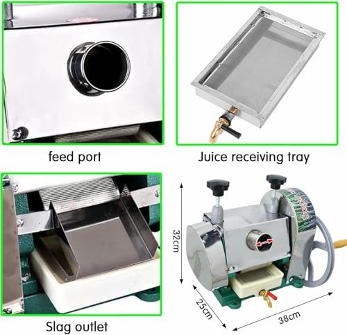 Manual Sugarcane Juicer Machine - Stainless Steel Press with 110LBS Output, 3 Rollers & Large Inlet for Effortless Juicing - Image 7